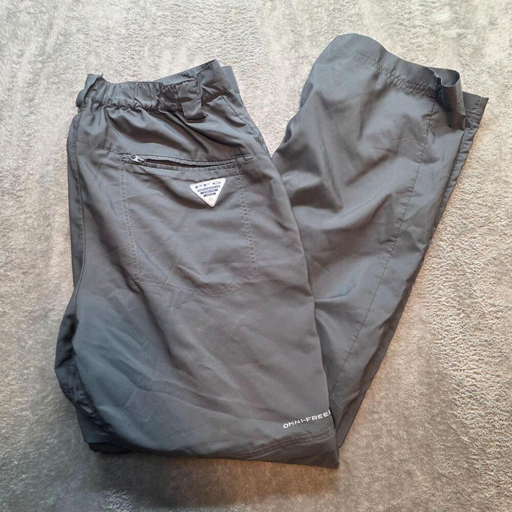 Columbia PFG Omni-Freeze Pants Mens 36x32 Gray Convertible Fishing Hiking